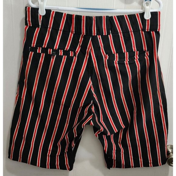 Vtg POWERS Custom Tailored Athletic Baseball Uniform Shorts Black/Red Striped 33 - Picture 8 of 10
